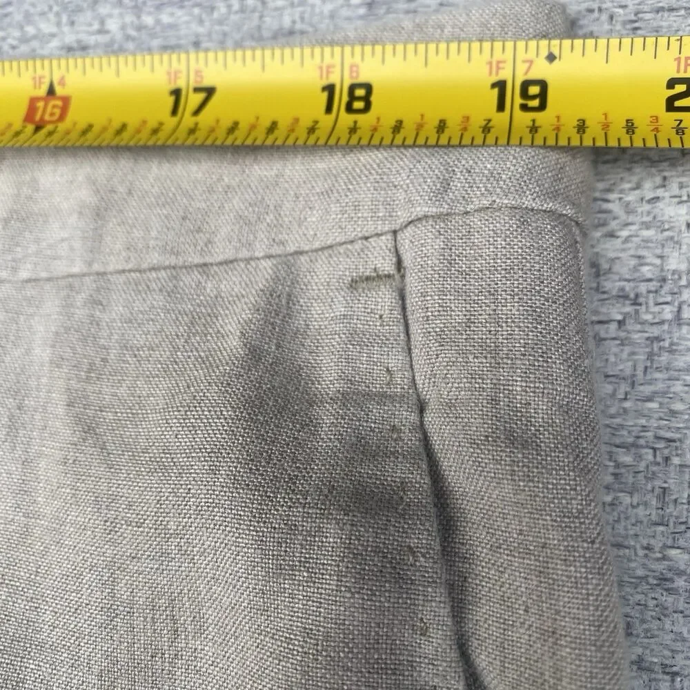 Tommy Bahama Beach Linen Pants Stone Khaki Mens 36x32 Flat Front Pocket Zip